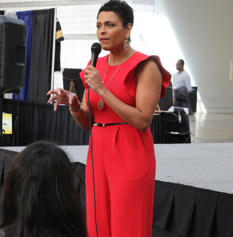 Darieth Chisolm speaking at an event